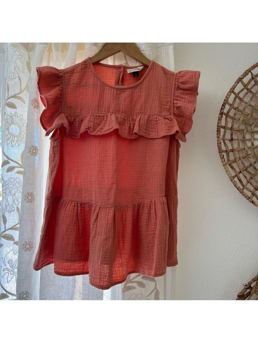Universal Thread Tiered Gauze Cotton Top Women's Size S Feminine Boho Summer